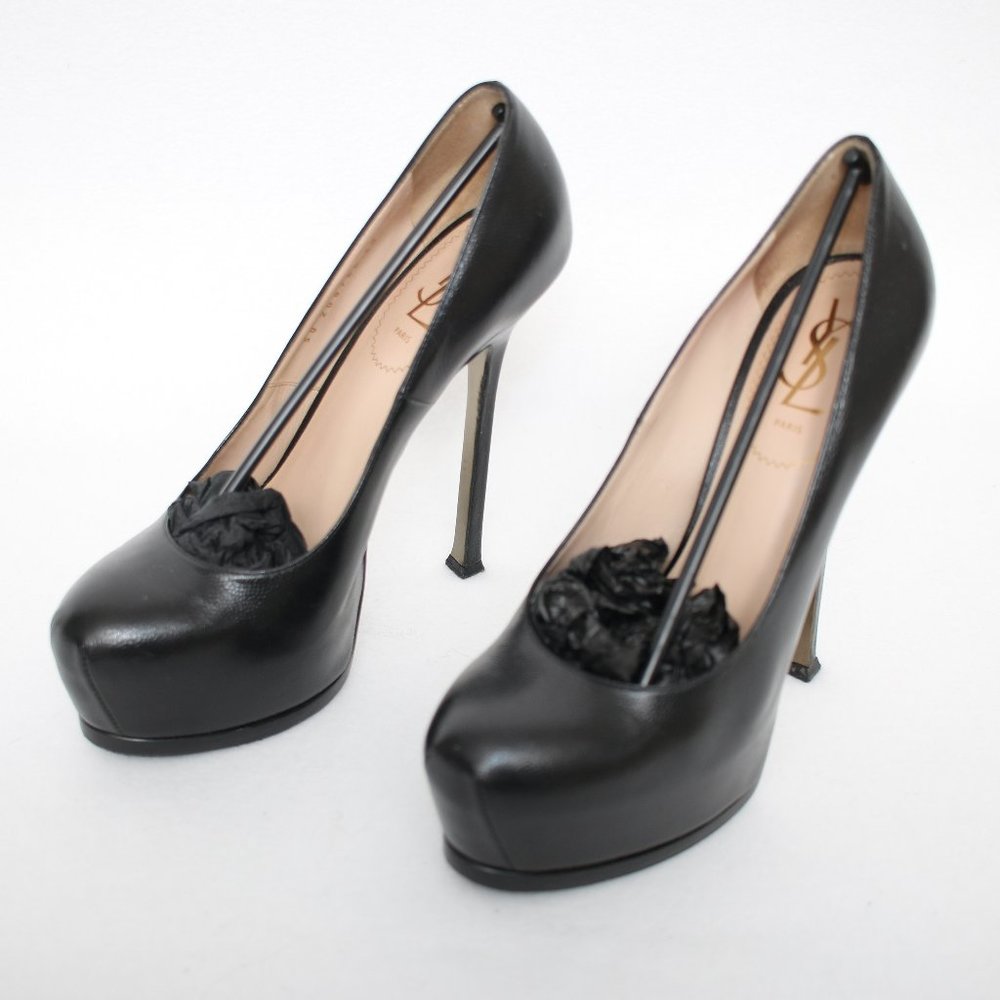 YSL Yves Saint Laurent Black Tribtoo 105 Pumps Sz 39 - Picture 2 of 15